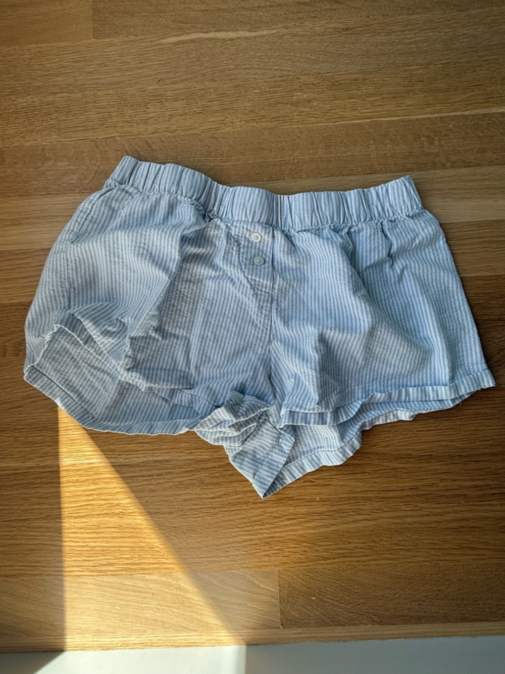 Brandy Melville Light Blue & White Striped Lounge Skort